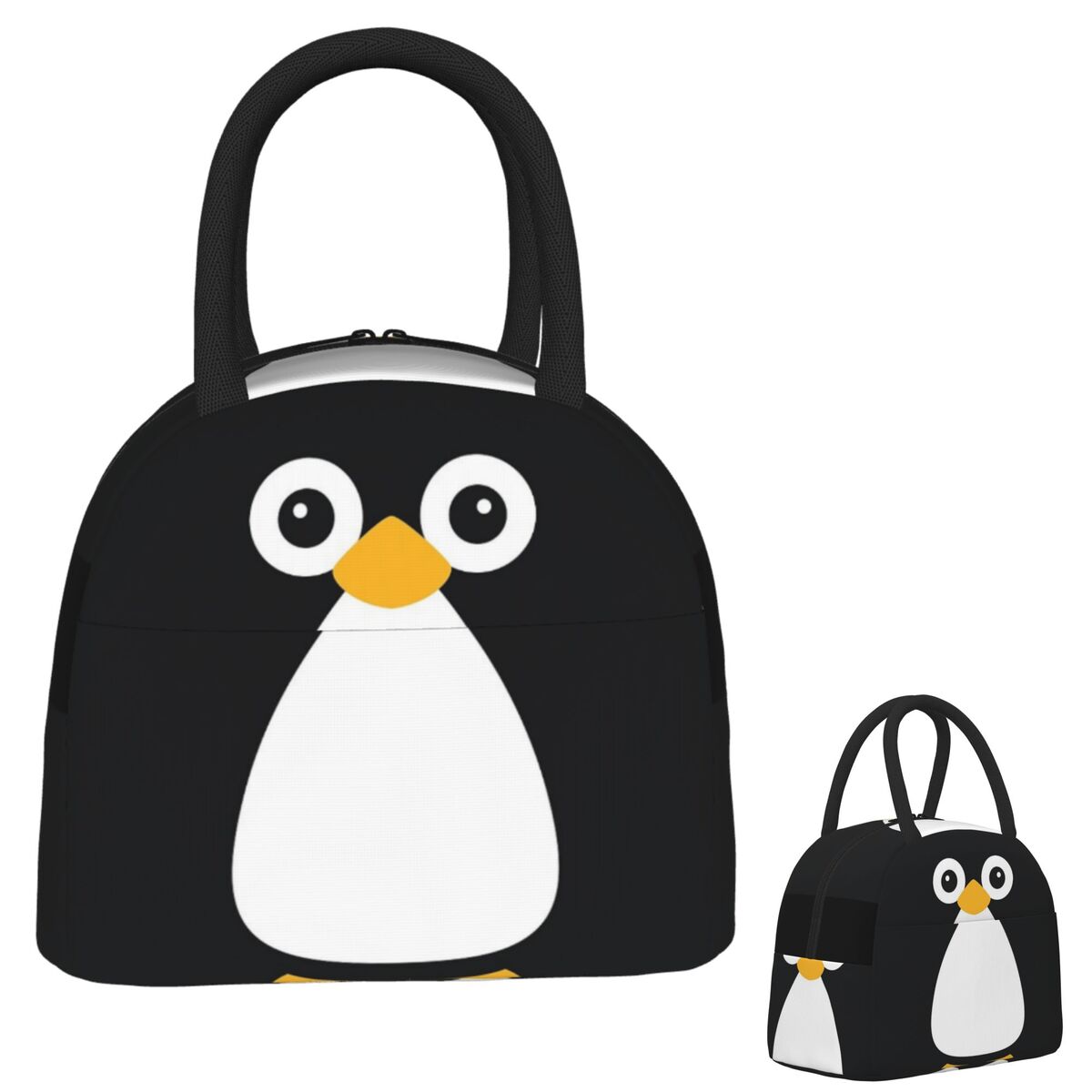 Women Bags Vector - Cute Vector Penguin Insulated Lunch Bag