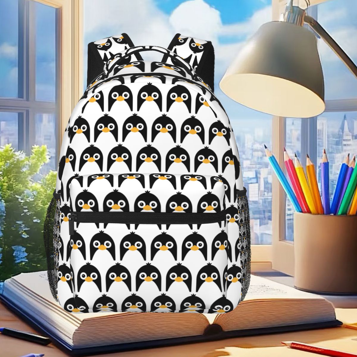 Women Bags Vector - Cute Vector Penguin Backpack Student Boys