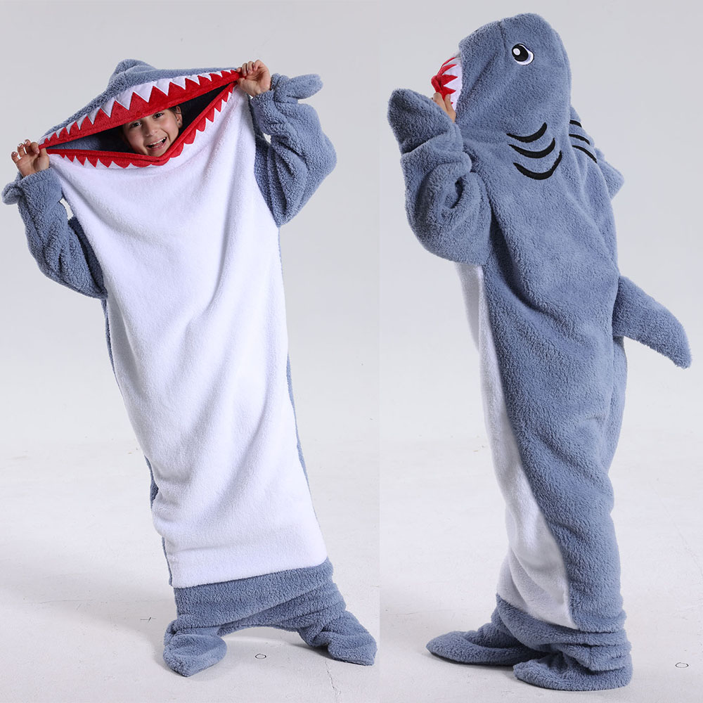 Women Bags Lv - Shark Hoodie Blanket Fleece Sherpa For