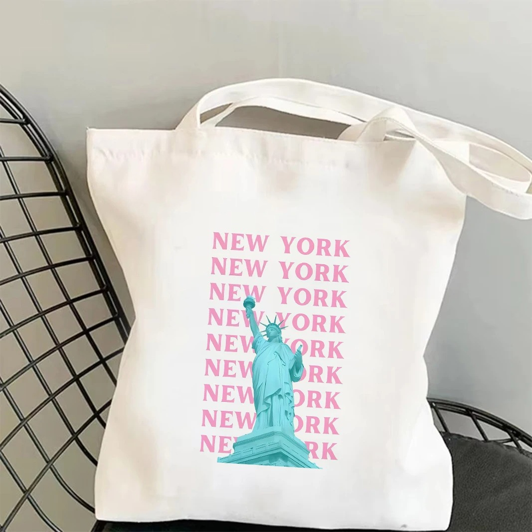 Shopper Tote Canvas - Chicago London Eiffel Tower Graphic Tote