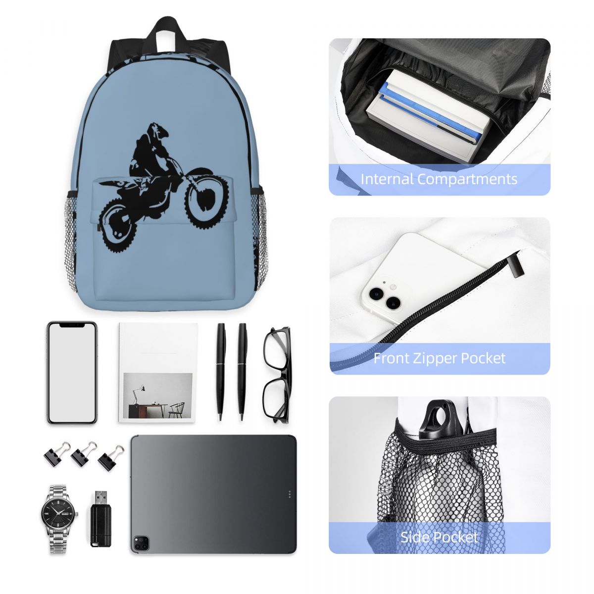 Women Bags Vector - Moto X Dirt Bike Monotone Vector