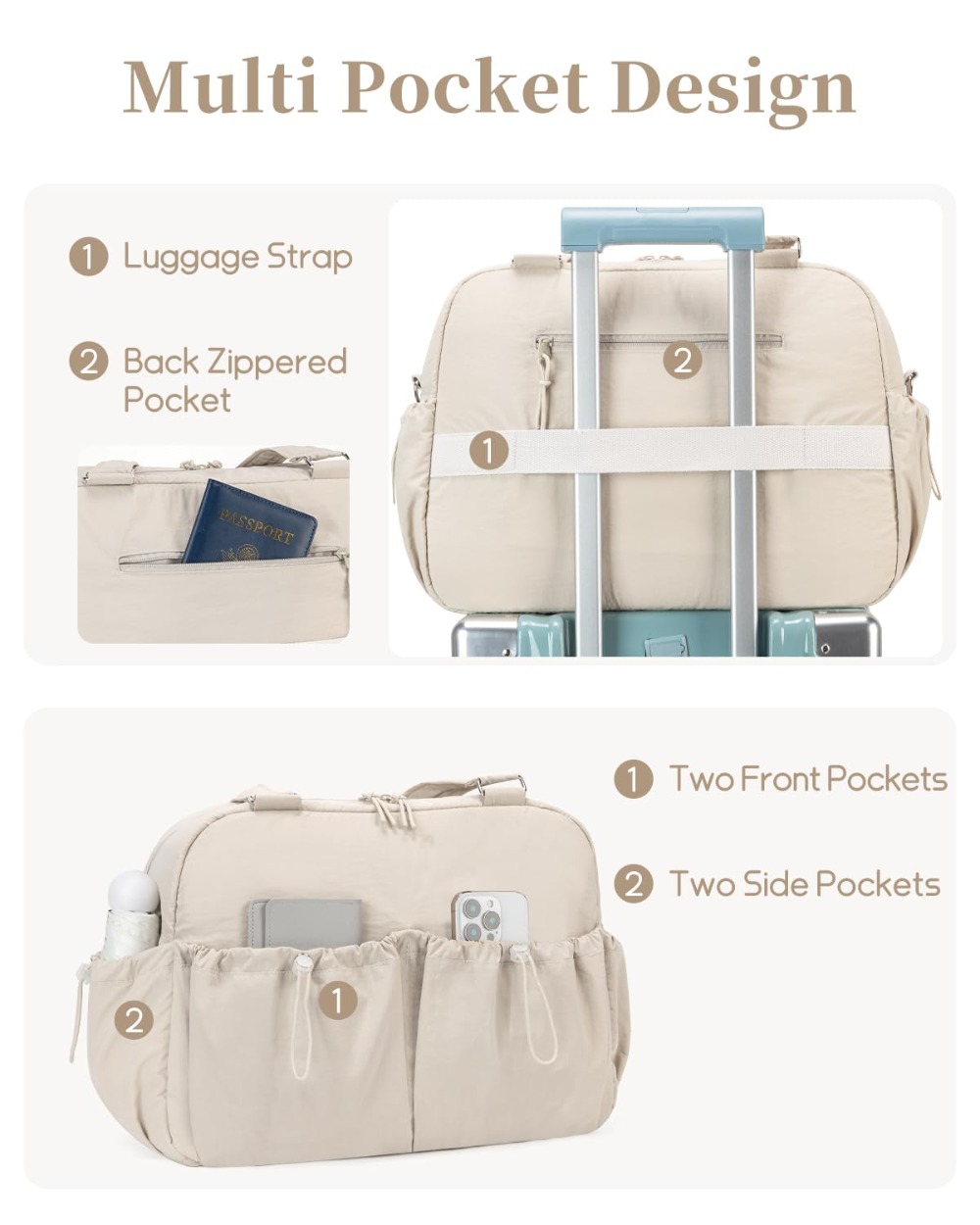 Women Bags With Laptop Compartment - Kabaqoo 15.6 Inch Laptop Gym Bag