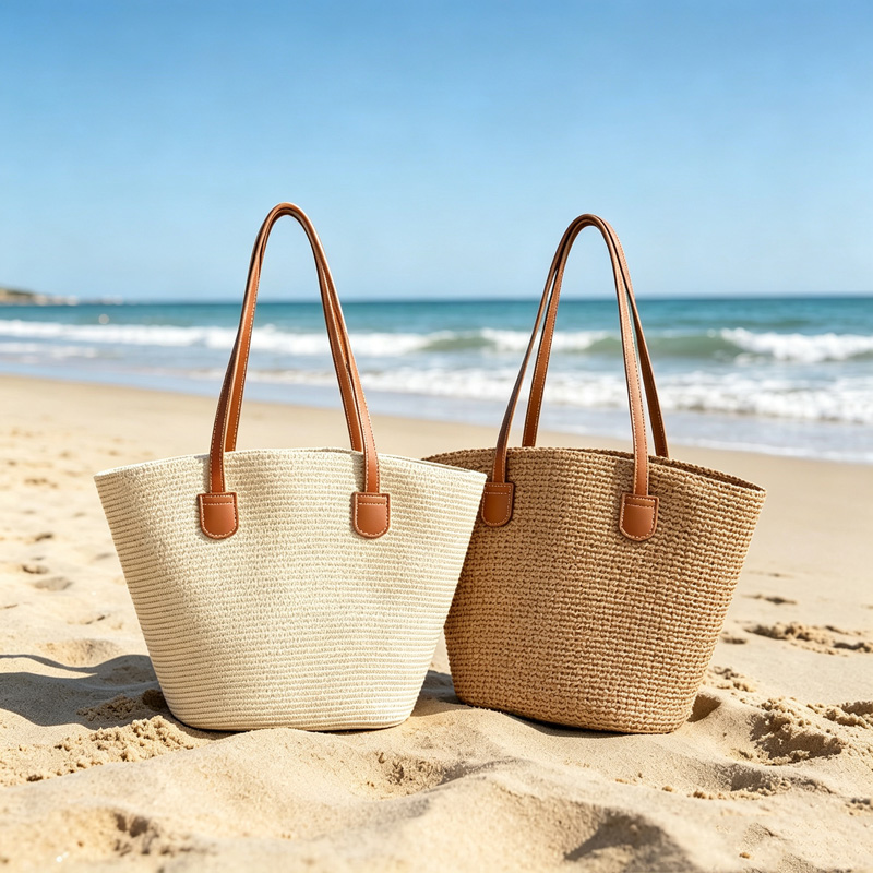 Women Bags Casual - CLAREGQI Women's Solid Color Straw Tote