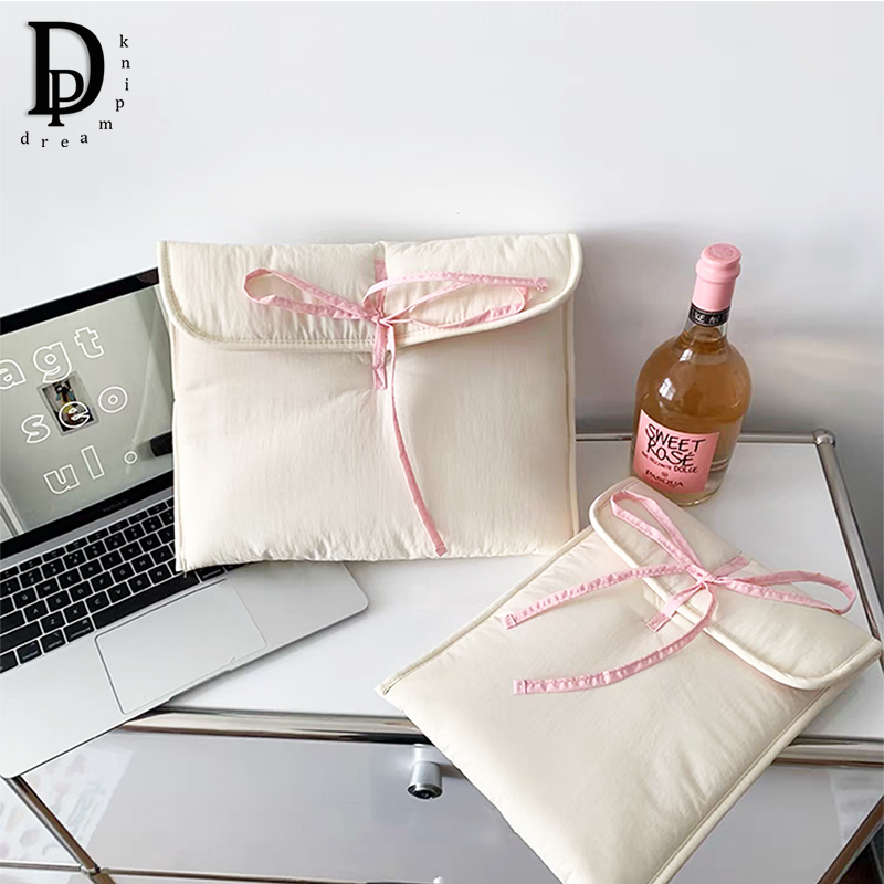 Women Bags With Laptop Compartment - Quilted Luxury Laptop Bag Bowknot Fashion