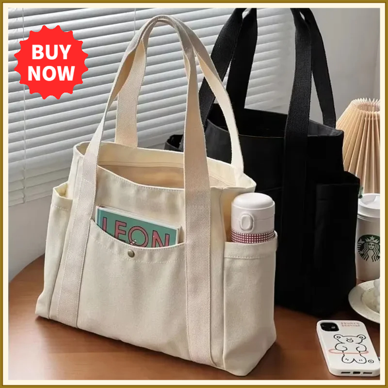 Shopper Tote Canvas - Large Capacity Canvas Tote Bags for