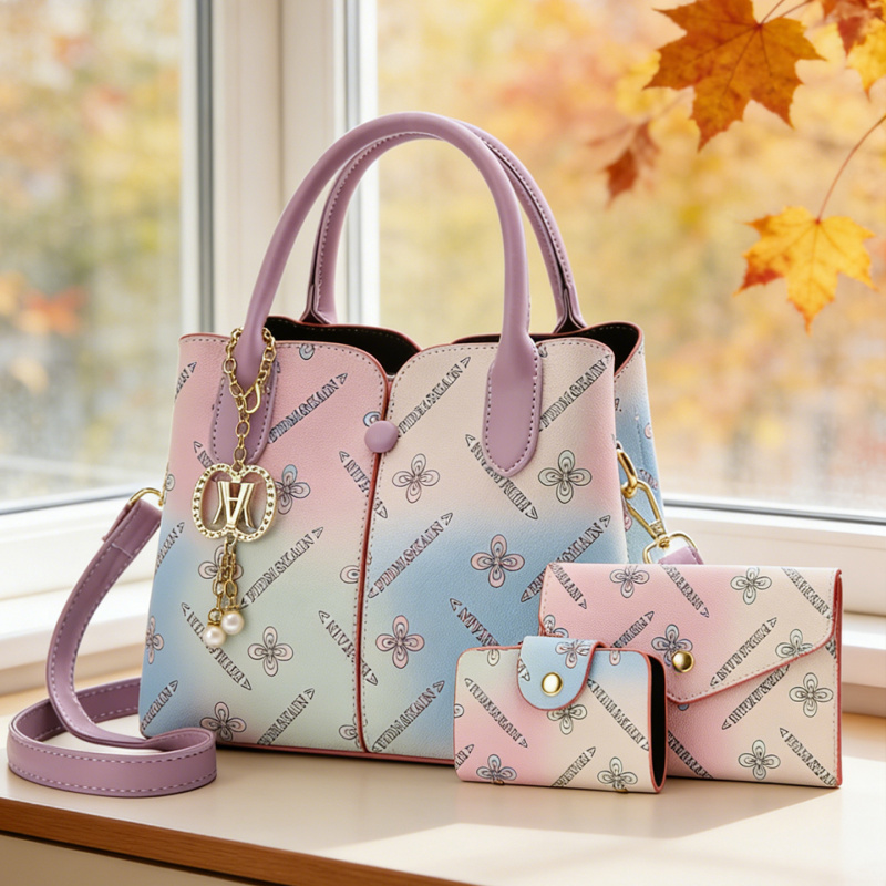 Women Bags For Gift - Gradient Women's Three-piece Set Bag, Women's