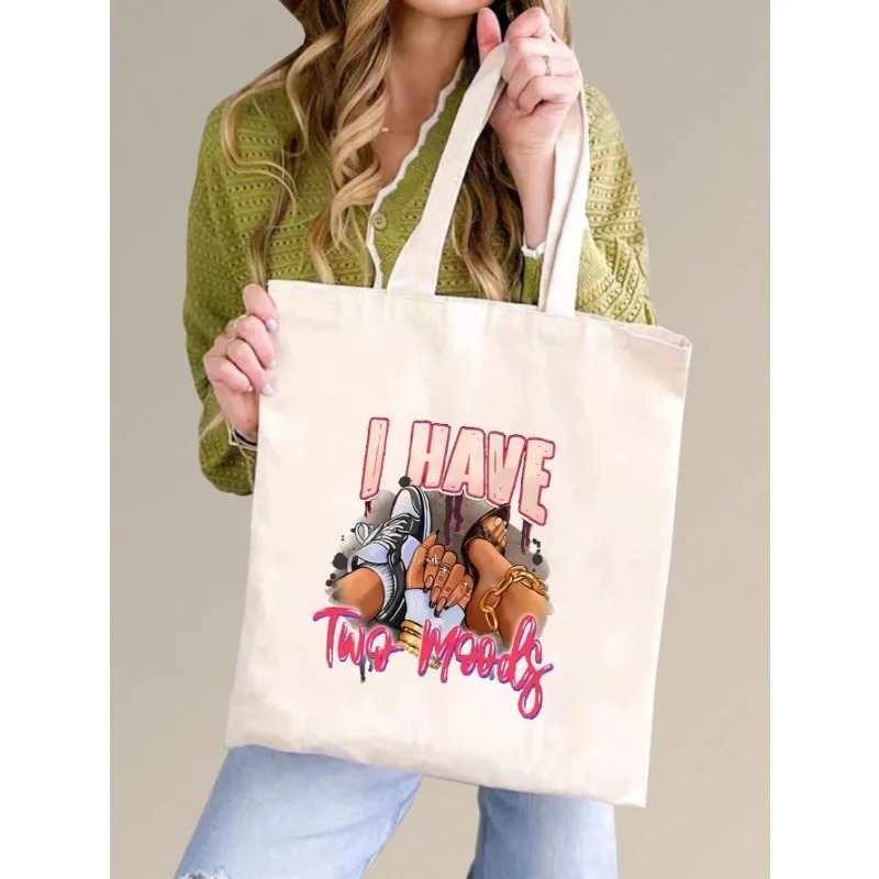 ROMWE Kawaii Bow Pattern Canva - Shopper Tote Canvas ulasan dan harga