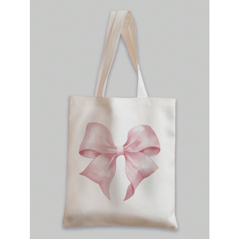 ROMWE Kawaii Bow Pattern Canva - Shopper Tote Canvas ulasan dan harga