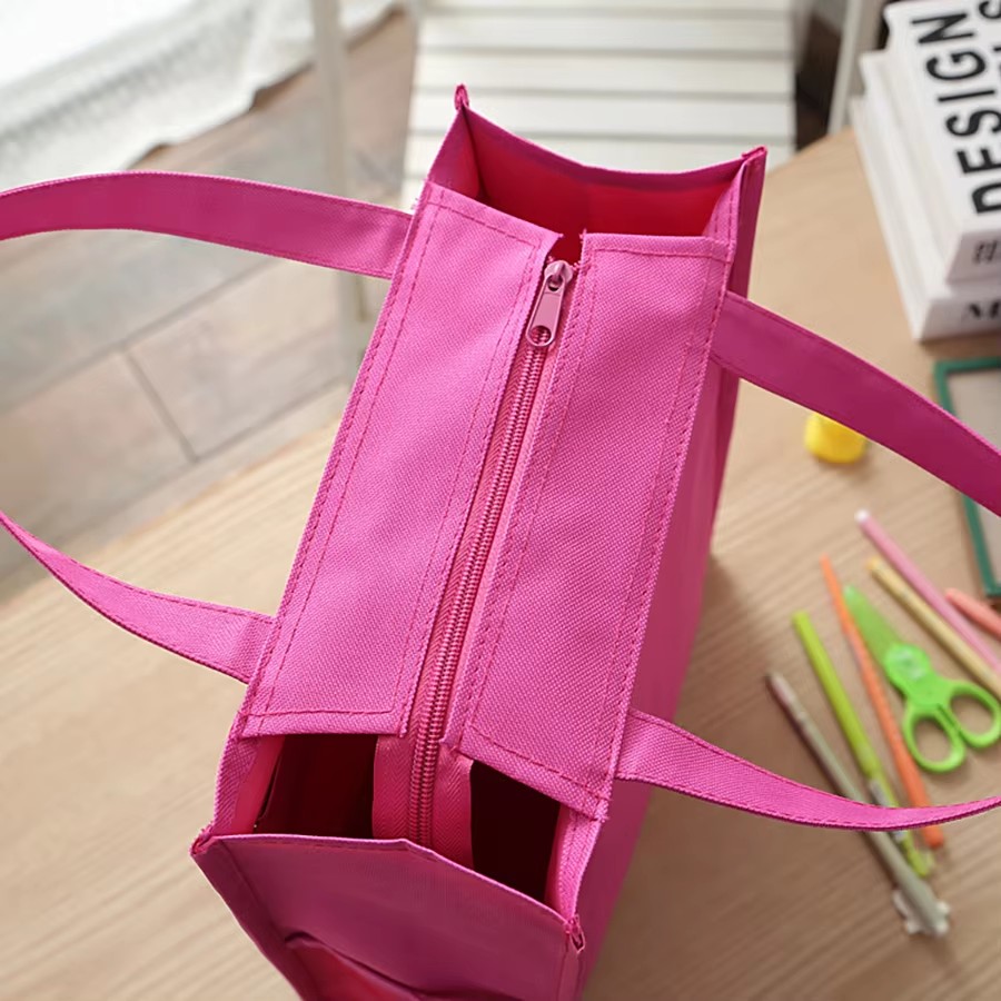 Portable waterproof lunch bag  - Shopper Tote Canvas ulasan dan harga