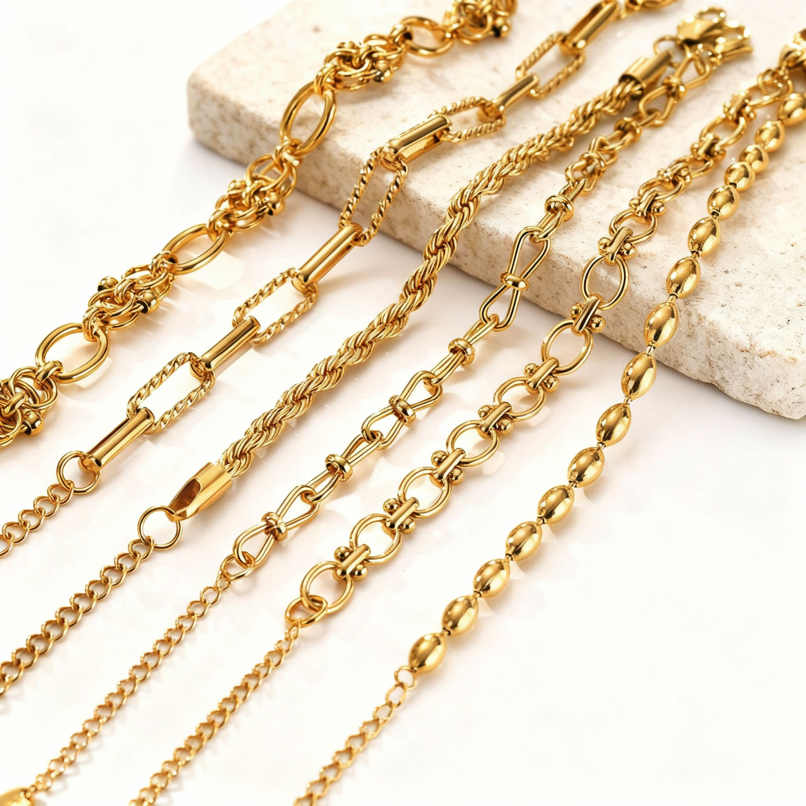 Gold Plated Chunky Chain Brace - Women Bags Price ulasan dan harga