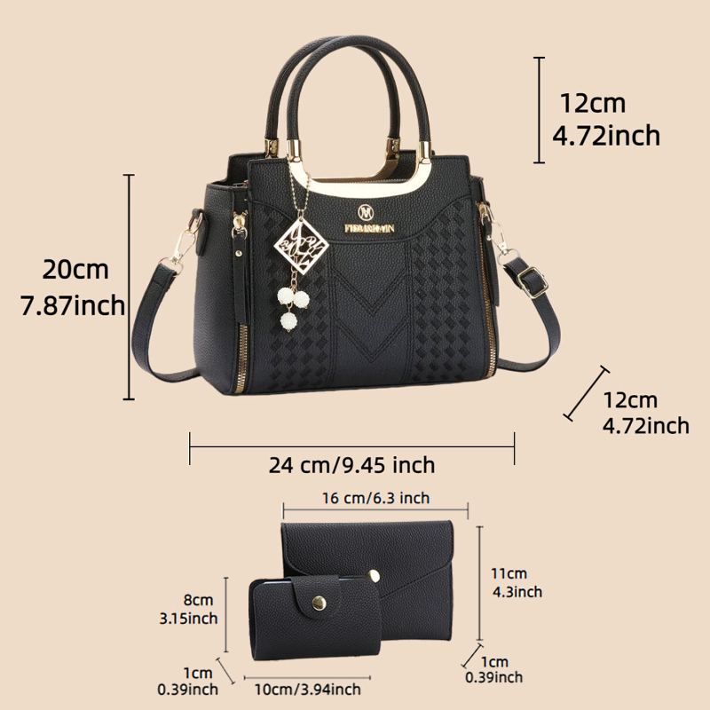 3-piece handbag set made of ly - Women Bags For Gift ulasan dan harga