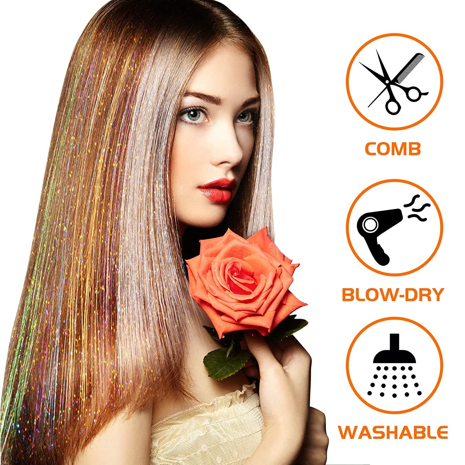 24 Inch Tinsel Hair Extensions - Women Bags Pack ulasan dan harga