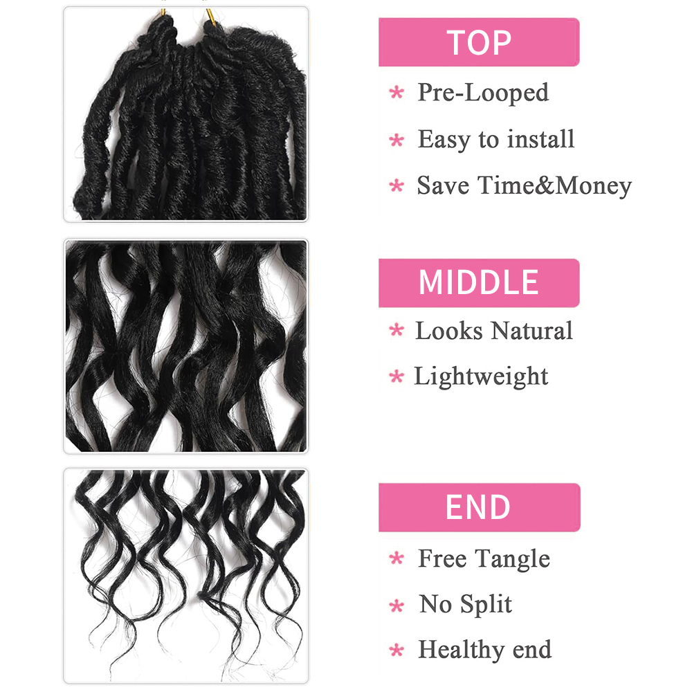 Deep Faux Locs Crochet Hair fo - Women Bags Pack ulasan dan harga