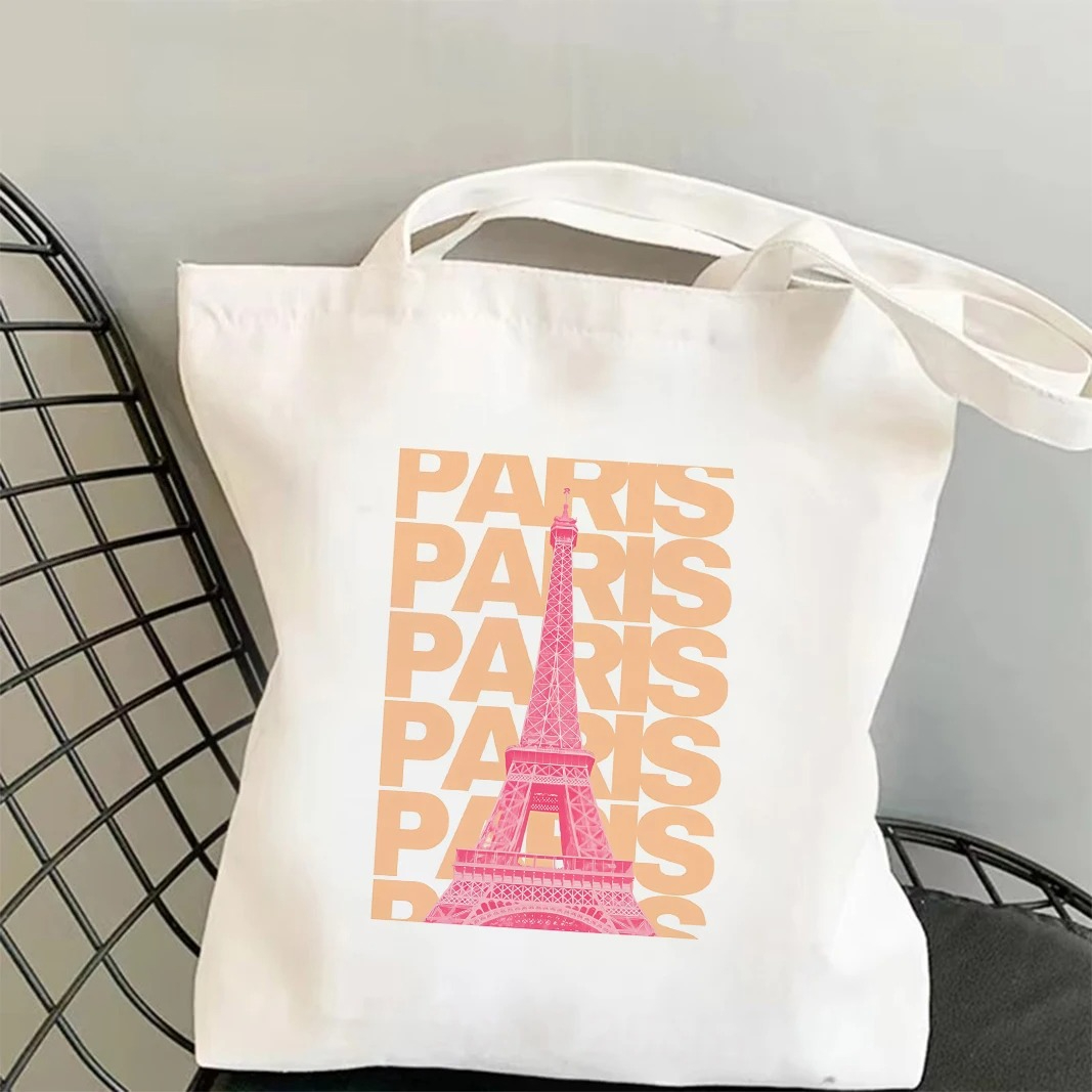 Chicago London Eiffel Tower Gr - Shopper Tote Canvas ulasan dan harga