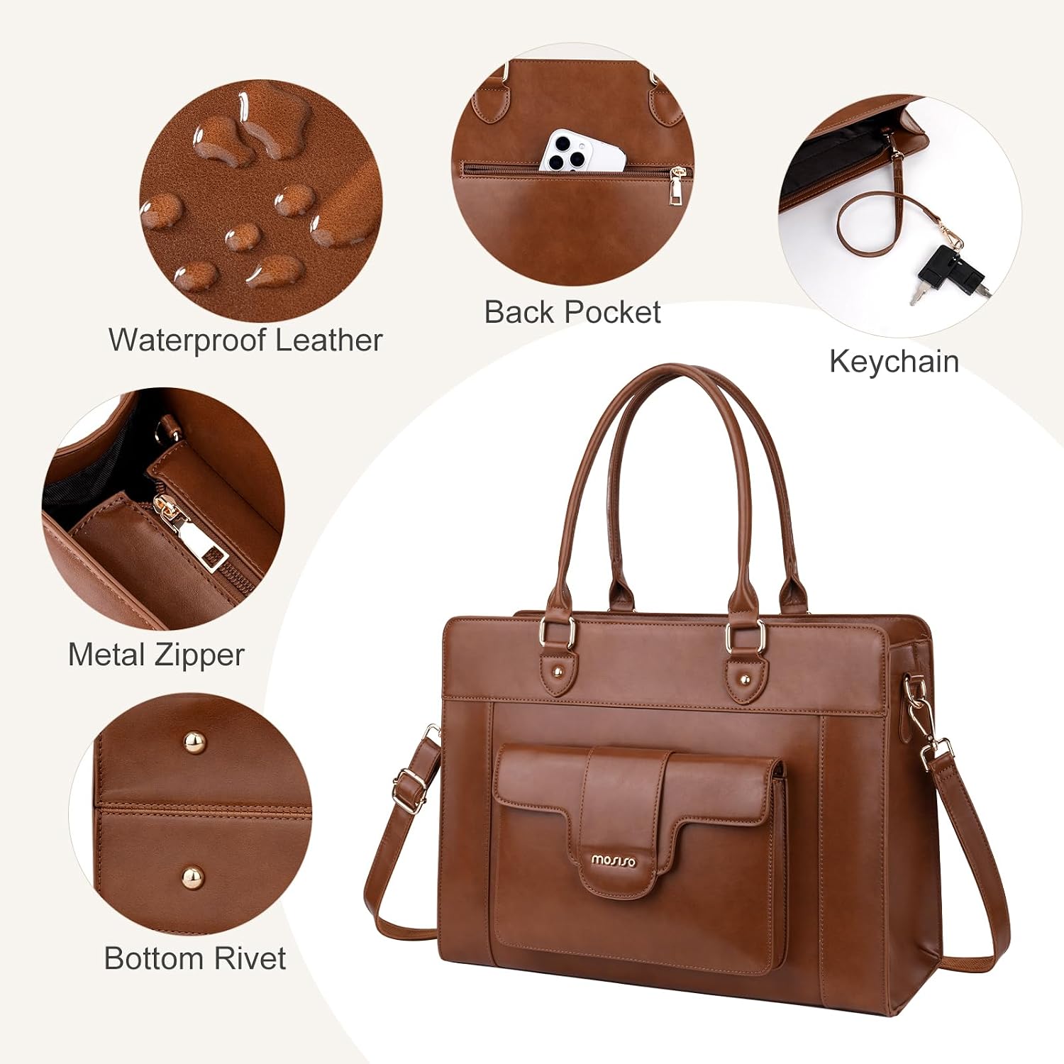 MOSISO Laptop Tote Bag for Wom - Women Bags With Laptop Compartment ulasan dan harga