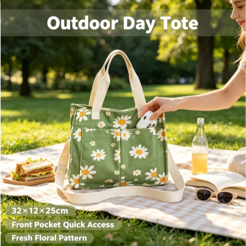 Fashion Corduroy Eco Bag, Larg - Shopper Tote Canvas ulasan dan harga