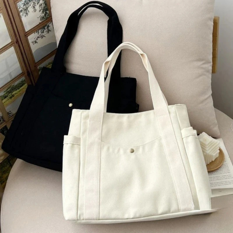 Large Capacity Canvas Tote Bag - Shopper Tote Canvas ulasan dan harga