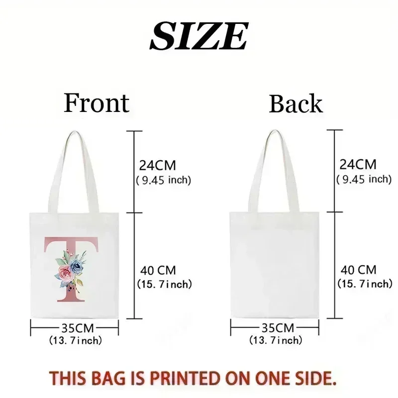 Elegant Floral Alphabet Tote B - Shopper Tote Canvas ulasan dan harga
